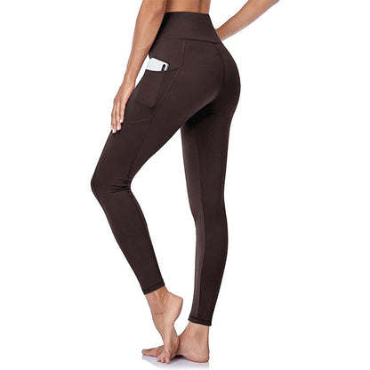 Leggings de yoga à taille haute avec renfort au niveau des fesses, contrôle abdominal et poche latérale