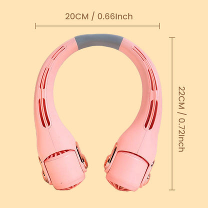 🍃🌪️ PROMO -50% ! Ventilateur de Cou Portable – Rotatif 360°, Ultra-Silencieux 45dB, 3 Vitesses, Longue Autonomie USB, Mains Libres · Blanc & Rose · Achetez-en 2 = -15€ 🎁