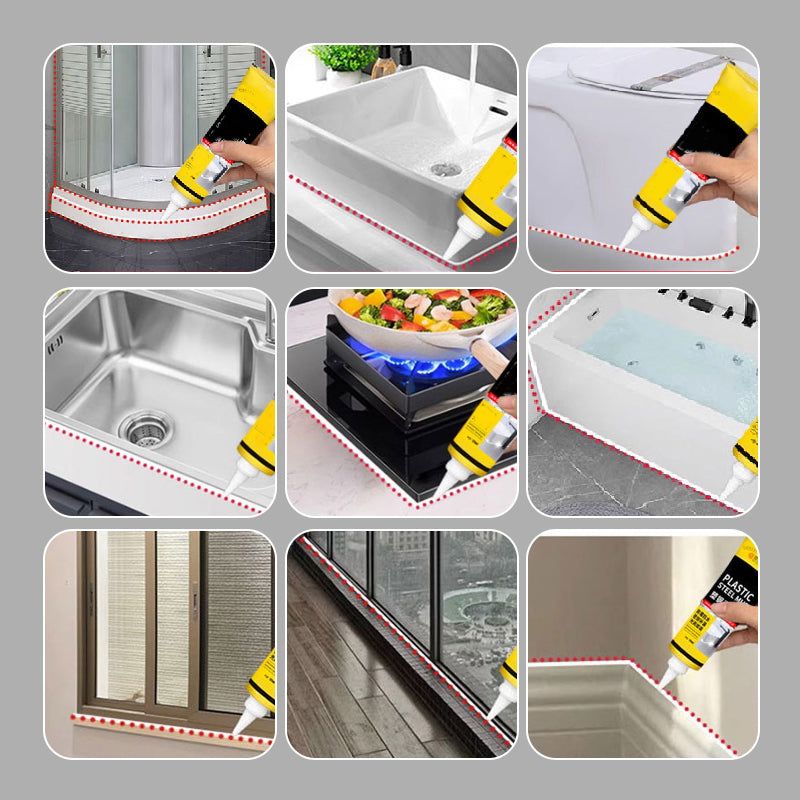 🚿 ACHETEZ 2 - RECEVEZ 1 GRATUIT ! ✨ Mastic Blanc Imperméable Multifonction - Scellant Étanche pour Joints, Rebords et Réparations 🛠️🧱