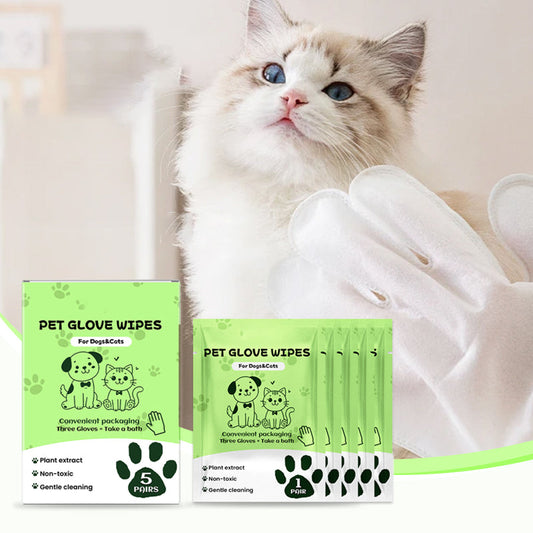 🎉  🫧Gants de nettoyage sans rinçage pour animaux de compagnie