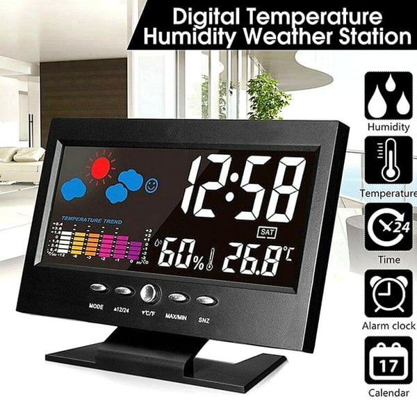 ✨⏰ Promotion du dernier jour 80% 🔥 Moniteur numérique de température et d'humidité à LED prévisions météo compteur à LED réveil