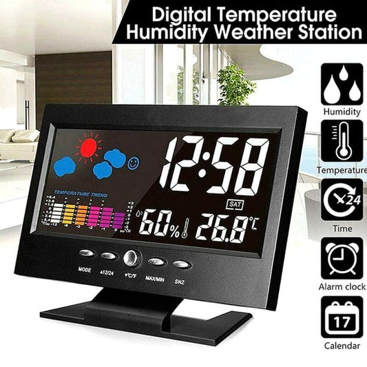 ✨⏰ Promotion du dernier jour 80% 🔥 Moniteur numérique de température et d'humidité à LED prévisions météo compteur à LED réveil