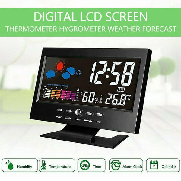 ✨⏰ Promotion du dernier jour 80% 🔥 Moniteur numérique de température et d'humidité à LED prévisions météo compteur à LED réveil