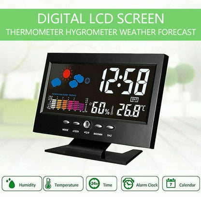 ✨⏰ Promotion du dernier jour 80% 🔥 Moniteur numérique de température et d'humidité à LED prévisions météo compteur à LED réveil