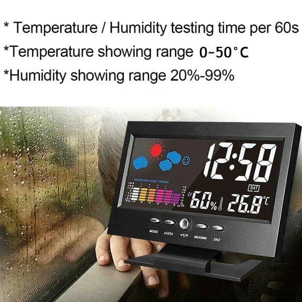 ✨⏰ Promotion du dernier jour 80% 🔥 Moniteur numérique de température et d'humidité à LED prévisions météo compteur à LED réveil