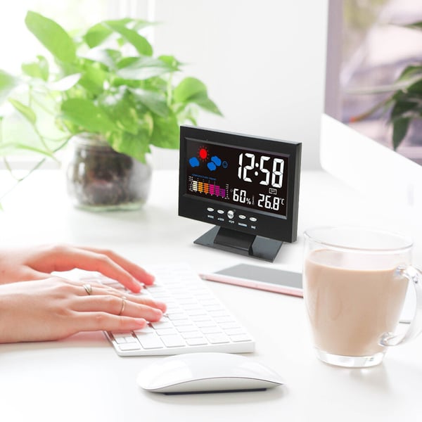 ✨⏰ Promotion du dernier jour 80% 🔥 Moniteur numérique de température et d'humidité à LED prévisions météo compteur à LED réveil