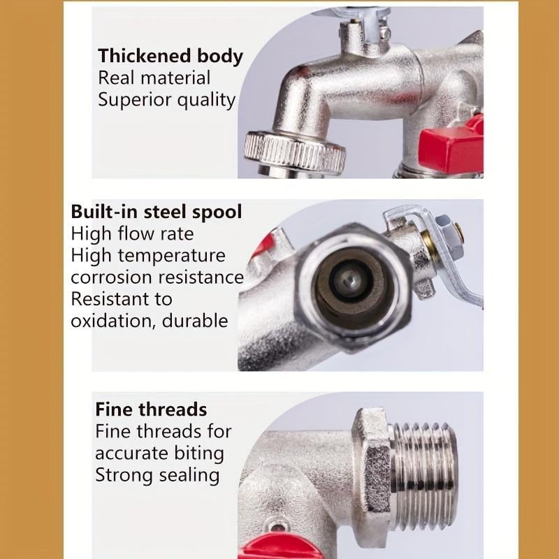 🔥 PROMOTION ÉCLAIR : 50 % DE RÉDUCTION ! ⚙️ Robinet de jardin universel en acier inoxydable à double sortie – Vannes indépendantes, très résistant et facile à installer 🚰