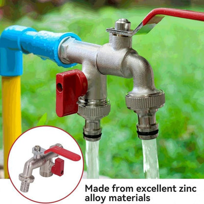 🔥 PROMOTION ÉCLAIR : 50 % DE RÉDUCTION ! ⚙️ Robinet de jardin universel en acier inoxydable à double sortie – Vannes indépendantes, très résistant et facile à installer 🚰