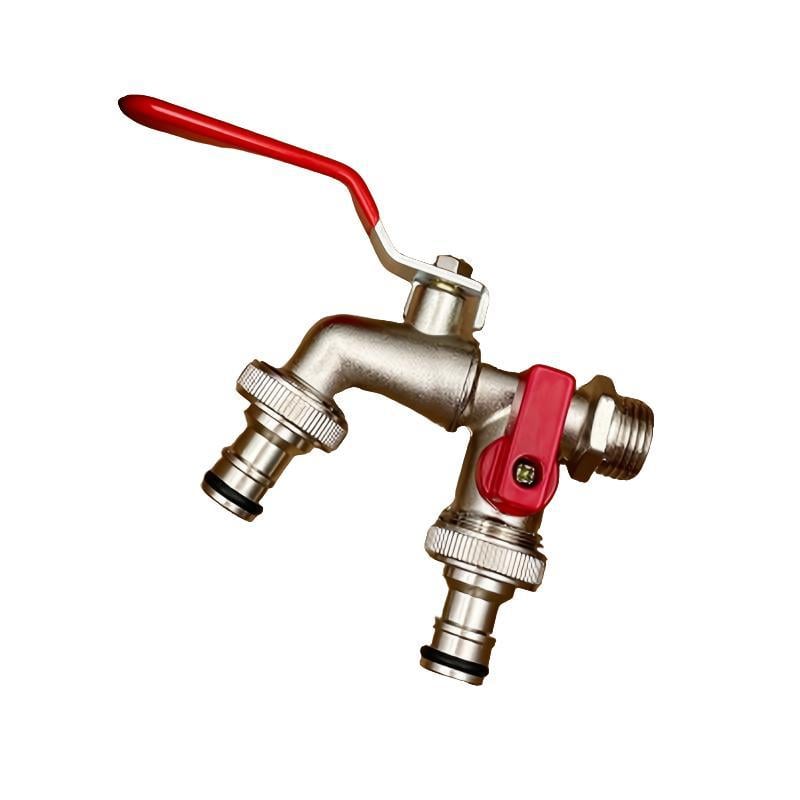 🔥 PROMOTION ÉCLAIR : 50 % DE RÉDUCTION ! ⚙️ Robinet de jardin universel en acier inoxydable à double sortie – Vannes indépendantes, très résistant et facile à installer 🚰