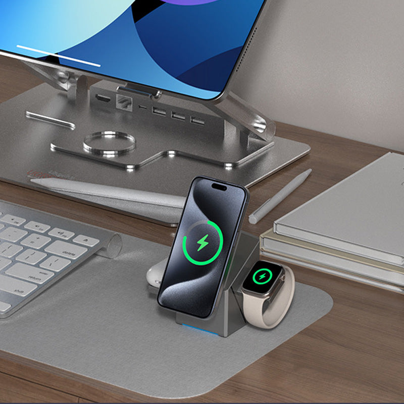 🔥Offres spéciales - Station de recharge magnétique sans fil pliable 3 en 1
