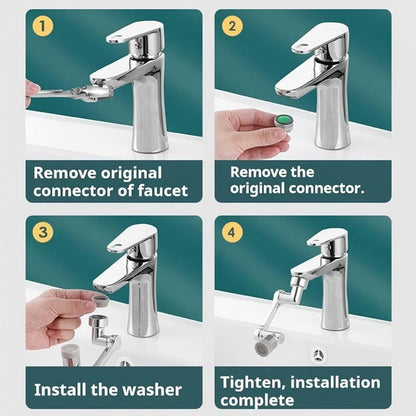 Adaptateur de robinet étanche aux éclaboussures à 1440° et pivotant dans toutes les directions