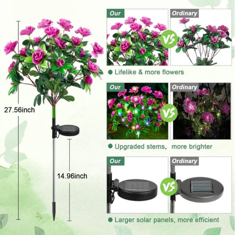 ⏳50 % de réduction pour une durée limitée⏰Lumière solaire sur piquet de fleur d'azalée de simulation💐💡