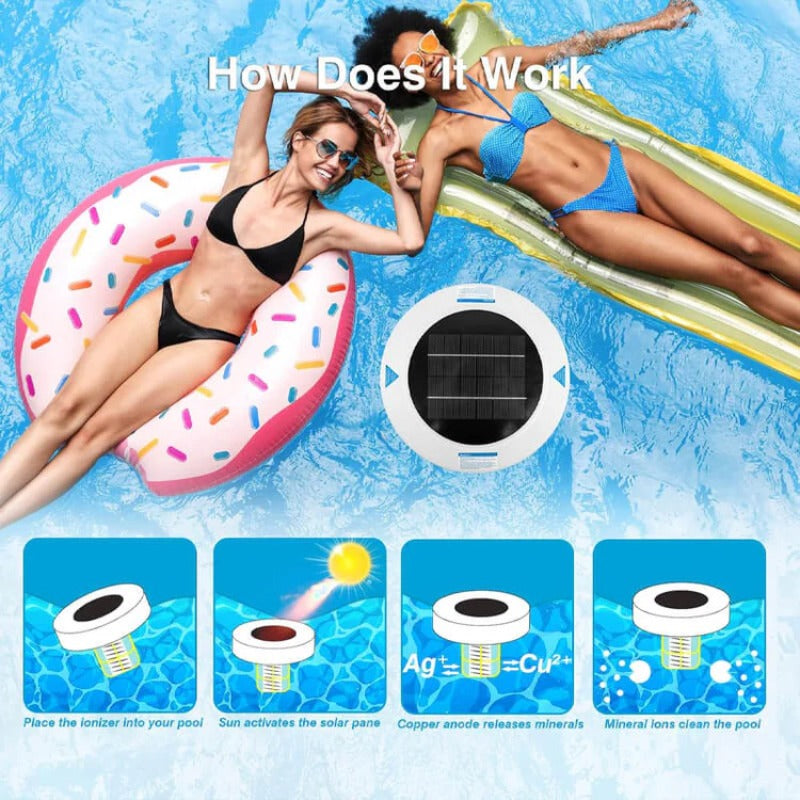 🏆Durée limitée 50% de réduction🌞💧Solar Pool Ionizer For Crystal Clear Water✨