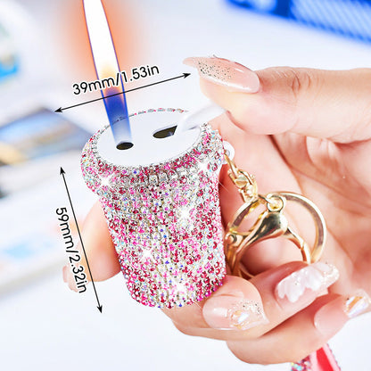 Porte-clés lait avec strass étincelant