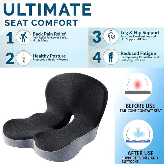 Coussin de siège en mousse à mémoire de forme antidérapant🔥
