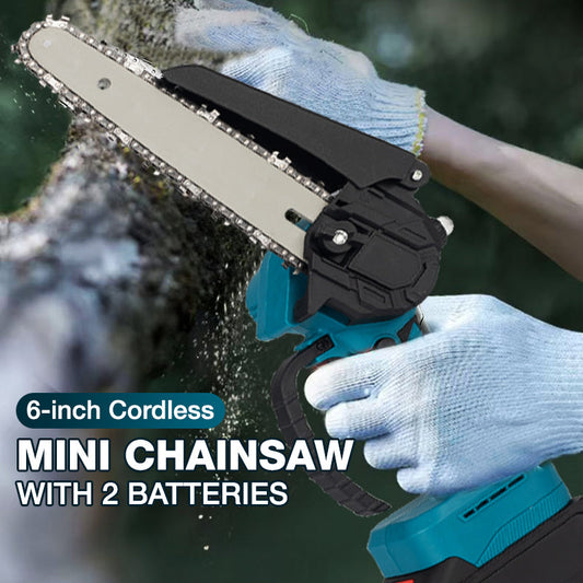 Mini tronçonneuse sans fil de 6 pouces avec 2 batteries