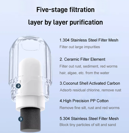 💥Joli cadeau* Purificateur d'eau à robinet à 5 couches de filtration par rayonnement✨