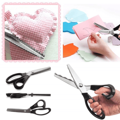 ✂️🛒 -50% ! 🧵Ciseaux Zig-Zag en Acier Inoxydable – Poignée Ergonomique, Anti-Effilochage & Coupe Tissu, Papier & Cuir.