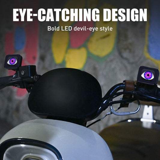 2PCS LED Devil Eyes Lights for Motorcycle Rearview Mirror (Feux du diable pour le rétroviseur de la moto)😈🏍️
