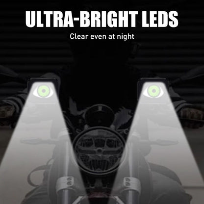 2PCS LED Devil Eyes Lights for Motorcycle Rearview Mirror (Feux du diable pour le rétroviseur de la moto)😈🏍️