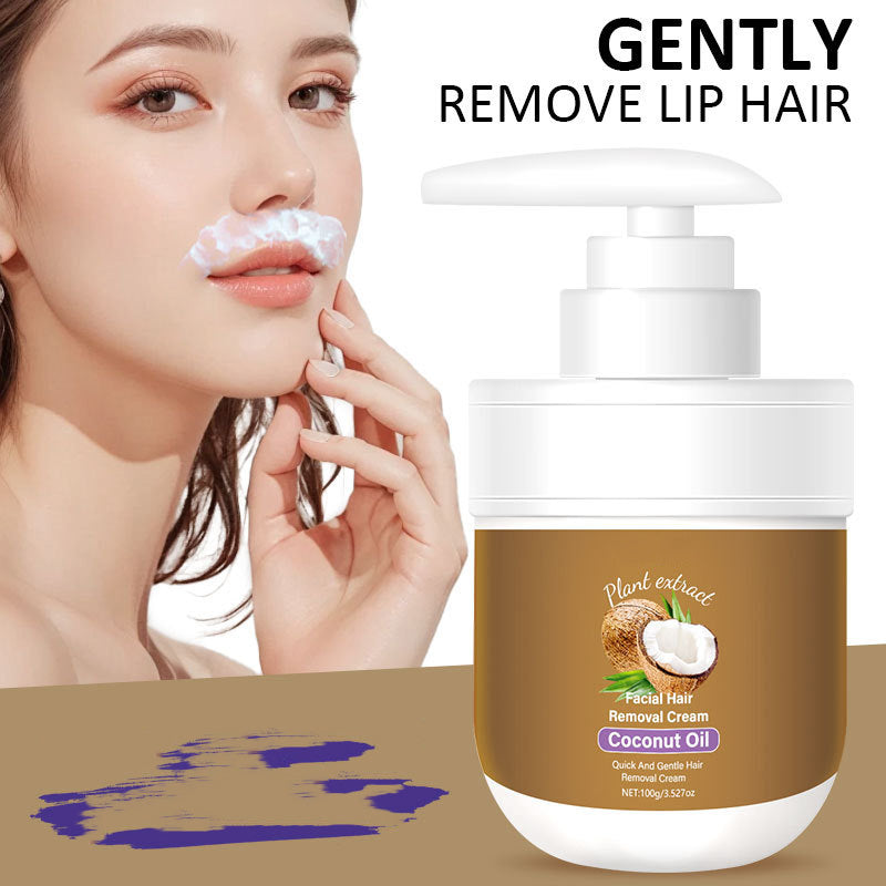 🎁 Achetez-en 1, obtenez-en 1 GRATUIT ! 🥥✨ Crème dépilatoire visage à la noix de coco – Douce & efficace