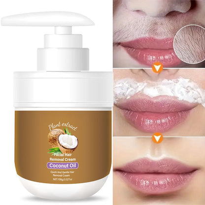 🎁 Achetez-en 1, obtenez-en 1 GRATUIT ! 🥥✨ Crème dépilatoire visage à la noix de coco – Douce & efficace