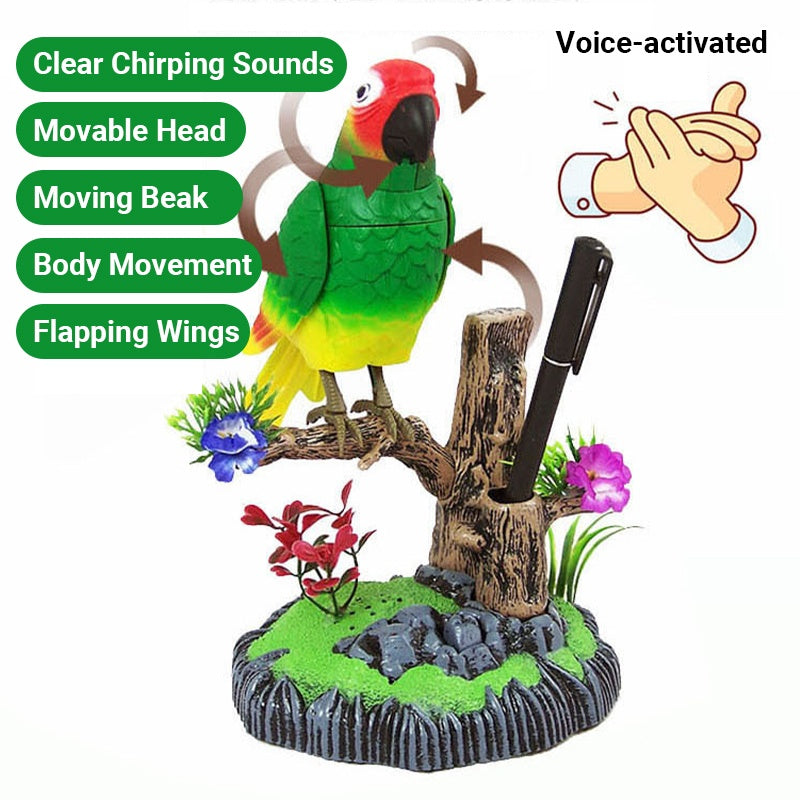 👑Jouet interactif en forme d'oiseau gazouillant activé par la voix🐦🎤