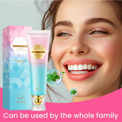 💖Dentifrice à la niacinamide pour des dents d'un blanc éclatant🦷Des dents d'un blanc nacré🦷La nouvelle arme secrète pour votre sourire !
