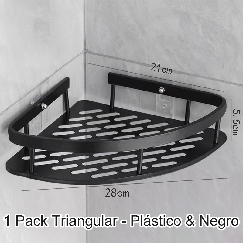 🏆Étagère de douche d'angle sans perçage avec crochets