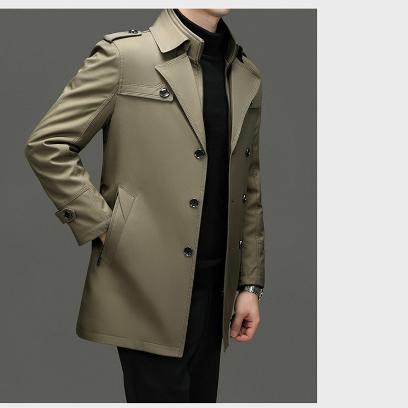 🔥50% de réduction🔥Trench-coat mi-long pour homme avec doublure amovible