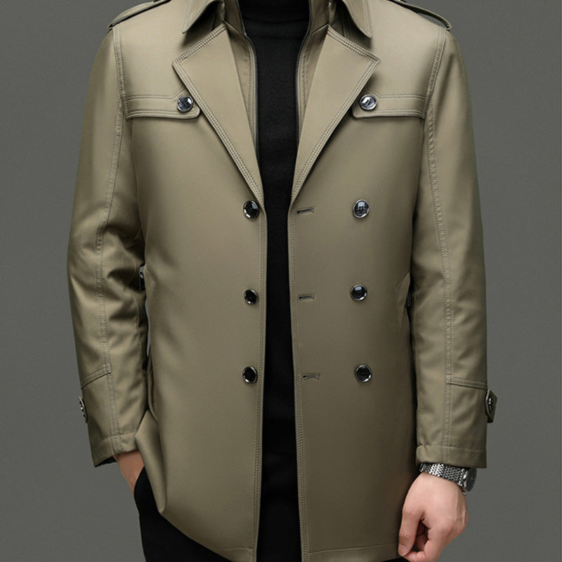 🔥50% de réduction🔥Trench-coat mi-long pour homme avec doublure amovible
