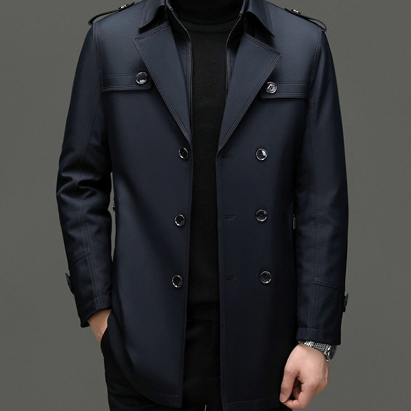 🔥50% de réduction🔥Trench-coat mi-long pour homme avec doublure amovible