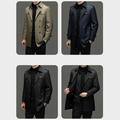 🔥50% de réduction🔥Trench-coat mi-long pour homme avec doublure amovible