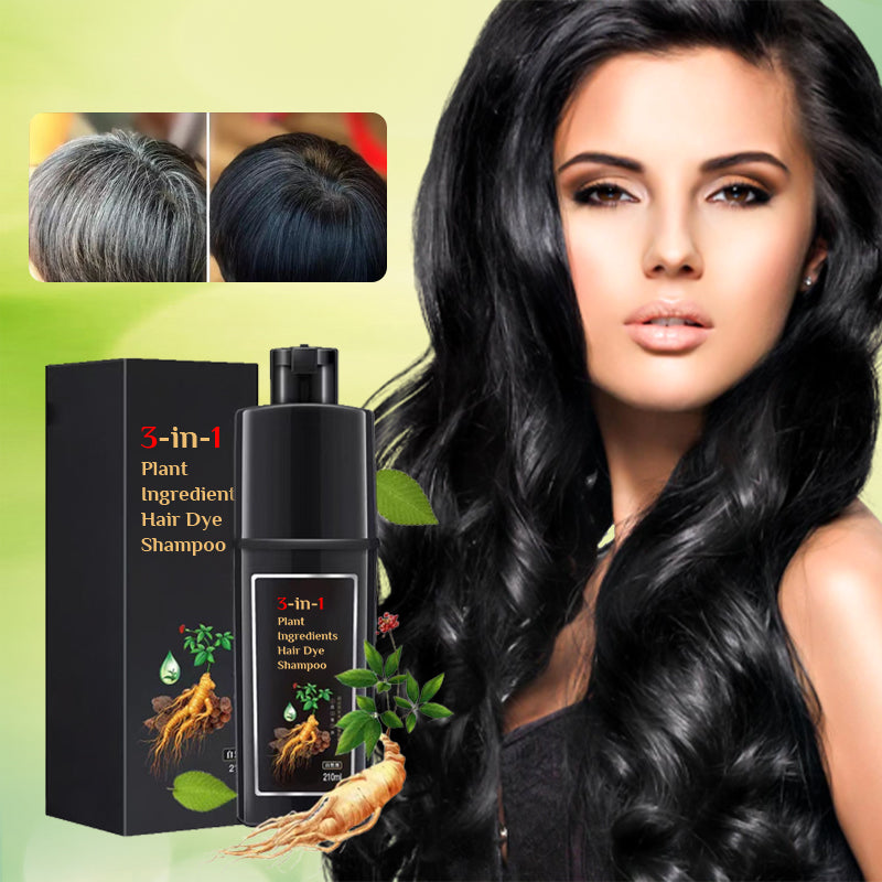 Shampooing colorant pour cheveux à base d'ingrédients végétaux - Noir