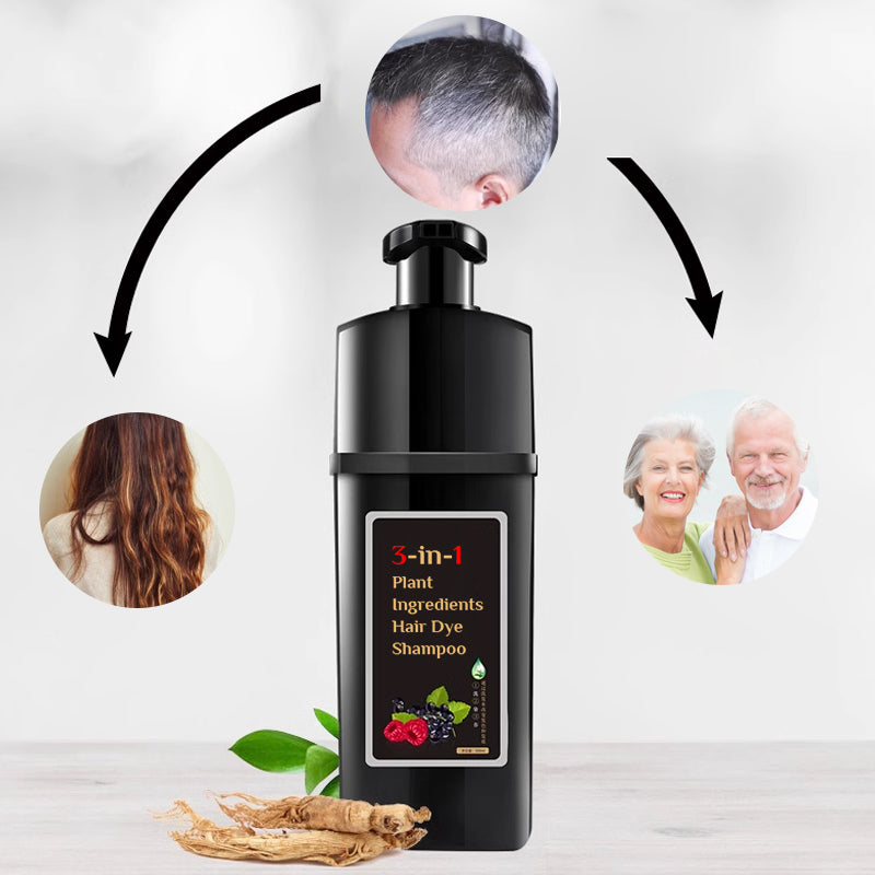 Shampooing colorant pour cheveux à base d'ingrédients végétaux - Noir