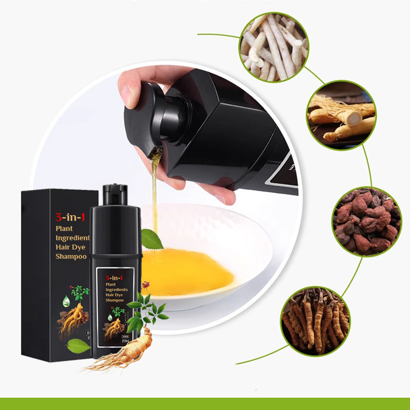 Shampooing colorant pour cheveux à base d'ingrédients végétaux - Noir