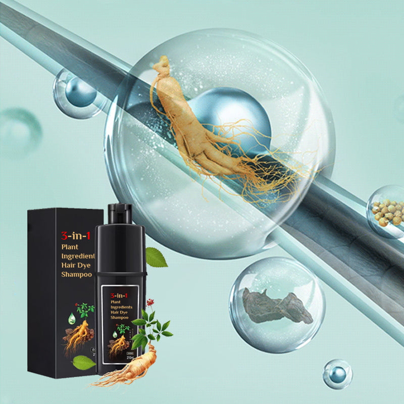 Shampooing colorant pour cheveux à base d'ingrédients végétaux - Noir