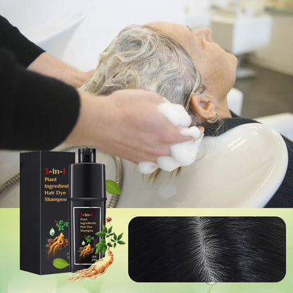 Shampooing colorant pour cheveux à base d'ingrédients végétaux - Noir