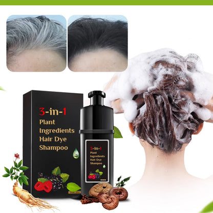 Shampooing colorant pour cheveux à base d'ingrédients végétaux - Noir