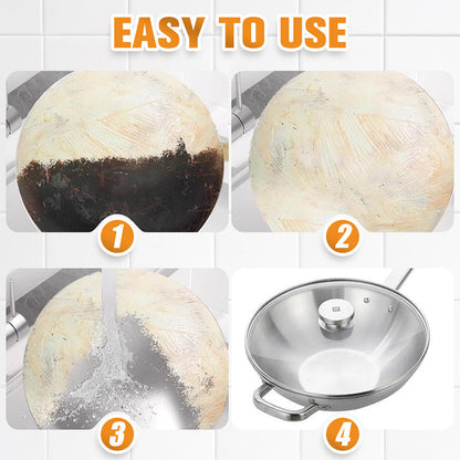 🔥 Pâte Dissolvante Résidus Brûlés - Nettoyage Profond pour Casseroles/Plats sans Rayurer, Élimine Graisse et Carbonisation en 5 Min 🧽✨