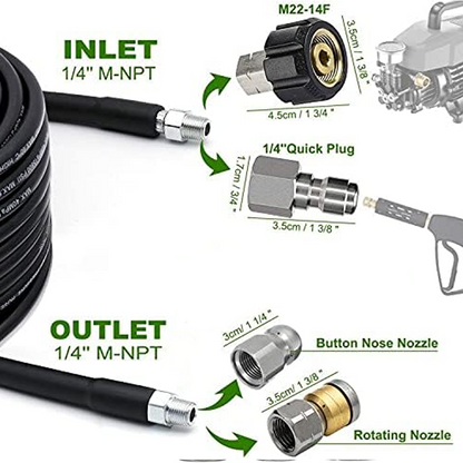💦 50% DE RÉDUCTION ! 🚿 Kit de Nettoyage Haute Pression 5800 PSI pour Égouts - Buse Rotative et Flexible Renforcé pour Déboucher les Canalisations 🛠️✨