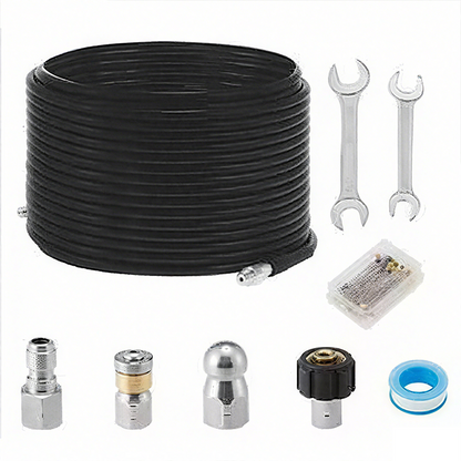 💦 50% DE RÉDUCTION ! 🚿 Kit de Nettoyage Haute Pression 5800 PSI pour Égouts - Buse Rotative et Flexible Renforcé pour Déboucher les Canalisations 🛠️✨