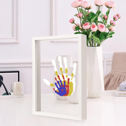 ⏳50 % de réduction pour une durée limitée⏰Kit familial d'empreintes de mains🎨 Kit cadeau souvenir familial à réaliser soi-même, panneau en acrylique,🖐️peintures colorées, peut accueillir jusqu'à 4 empreintes de mains