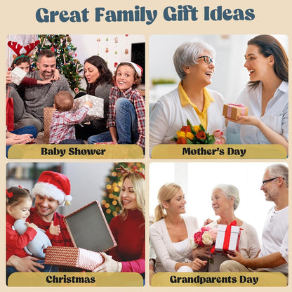 ⏳50 % de réduction pour une durée limitée⏰Kit familial d'empreintes de mains🎨 Kit cadeau souvenir familial à réaliser soi-même, panneau en acrylique,🖐️peintures colorées, peut accueillir jusqu'à 4 empreintes de mains
