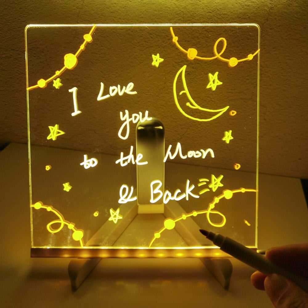 🎁 Le cadeau idéal pour eux – Tableau d’affichage LED effaçable à sec : 7 couleurs, éclairage doux & support réglable ! ✨