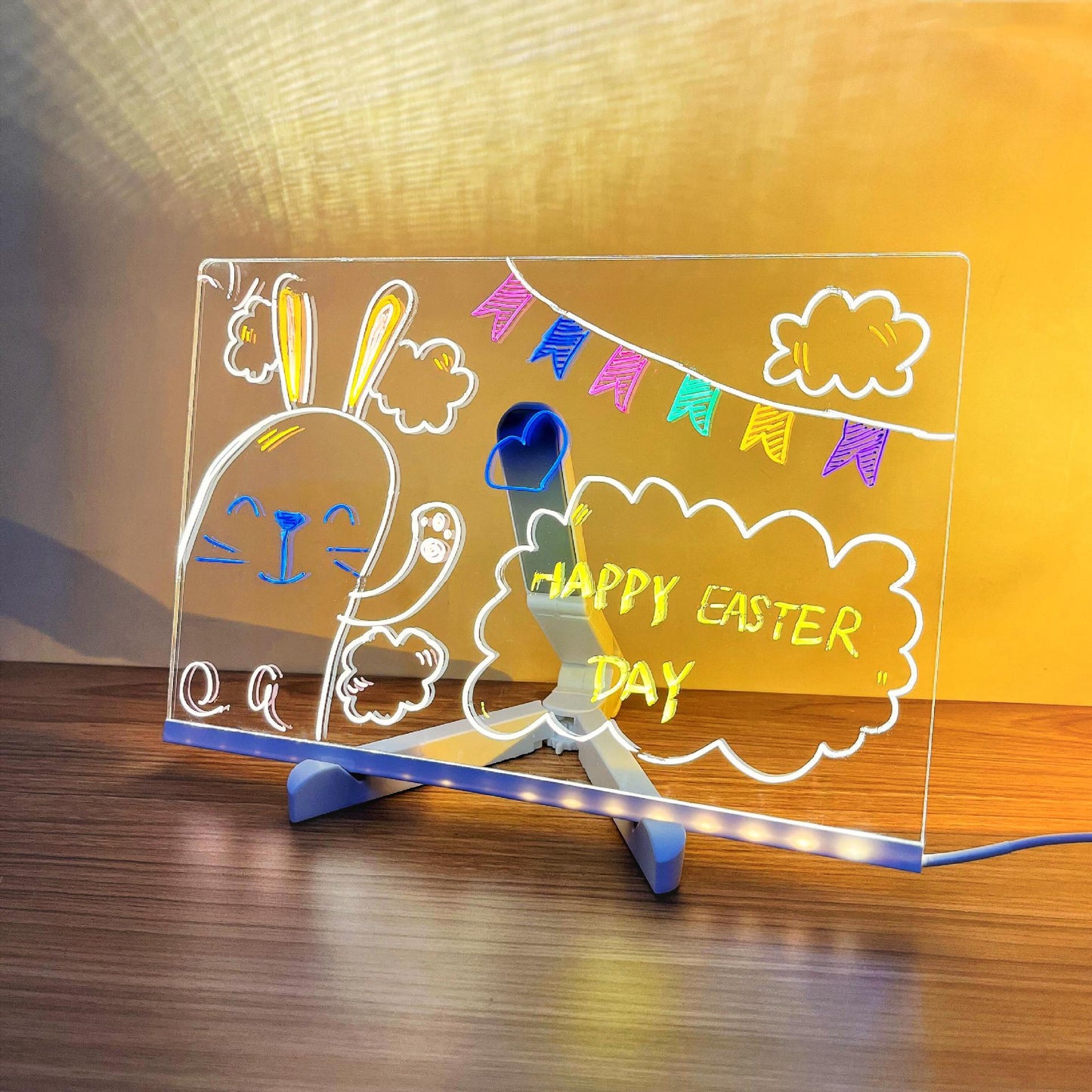 🎁 Le cadeau idéal pour eux – Tableau d’affichage LED effaçable à sec : 7 couleurs, éclairage doux & support réglable ! ✨