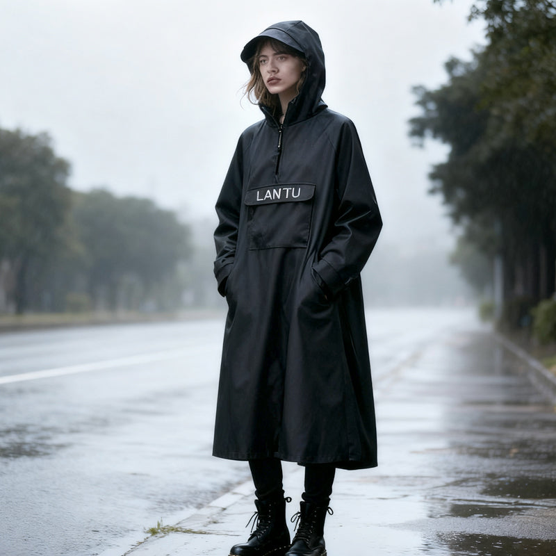 Imperméable long à capuche pour scooter