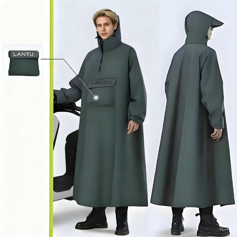 Imperméable long à capuche pour scooter