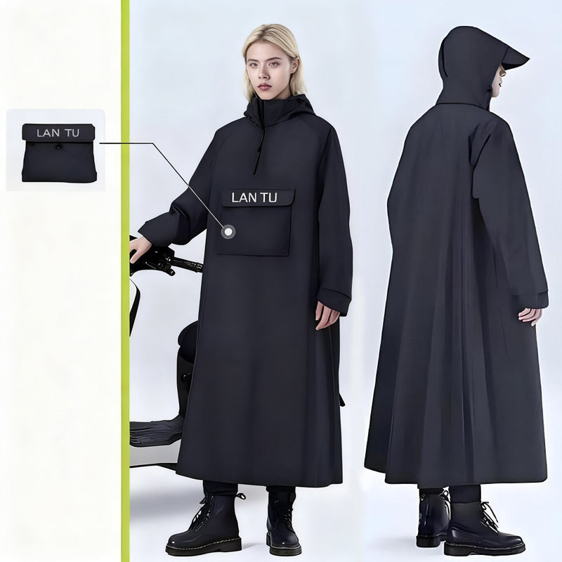 Imperméable long à capuche pour scooter
