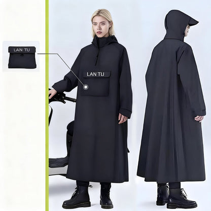 Imperméable long à capuche pour scooter